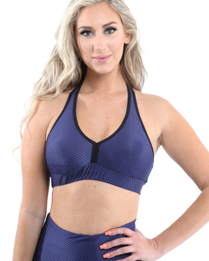 Venice Activewear Sports Bra - Navy [MADE IN ITALY] - Size Small