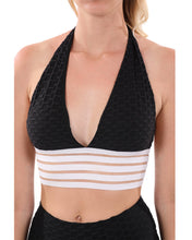 Bentley Halter-Neck Sports Bra - Black  & White