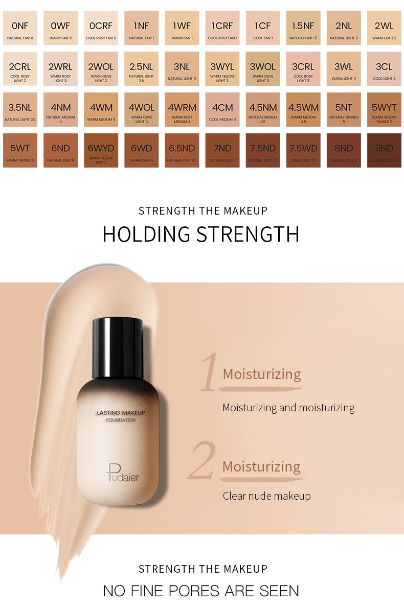 PUDAIER® FACE & BODY FOUNDATION | LONG-WEARING | FULL COVERAGE -1WF