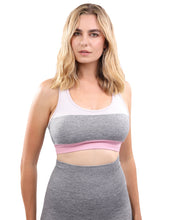 Graca Seamless Sports Bra - Grey with Pink & White