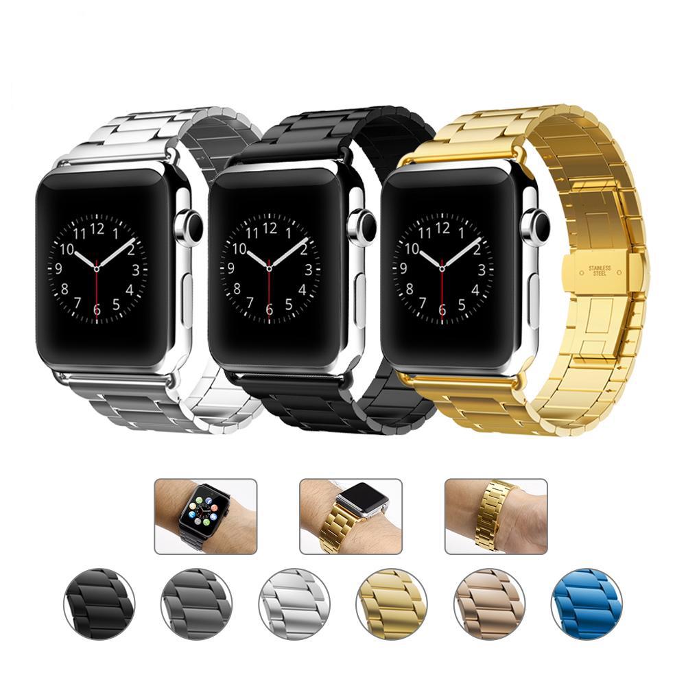 Three Beads Metal Apple Watch Band : Silver