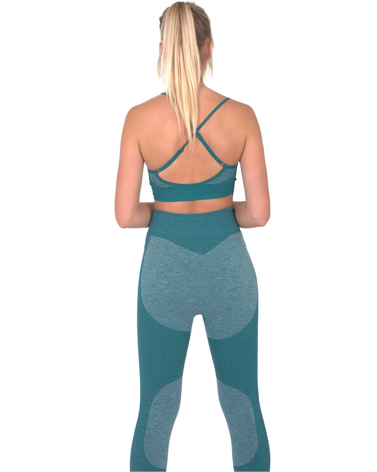 Megara Seamless Legging with Striped Panels - Green