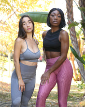 Megara Seamless Legging with Striped Panels - Grey