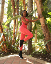 Red Pullover Mesh Seamless Cutouts Sports Bra