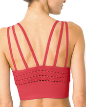 Mesh Seamless Bra with Cutouts - Red