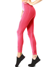 Mesh Seamless Legging with Ribbing Detail - Red