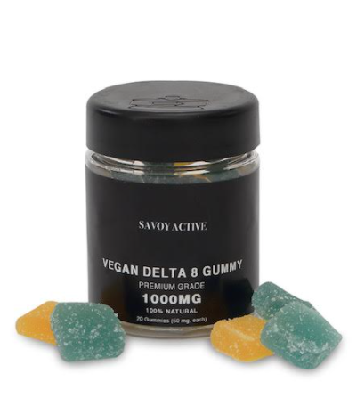 Vegan Delta 8 Gummies - 1000MG - 20 Gummies - 50MG Per Gummy - Made in USA