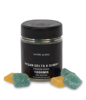 Vegan Delta 8 Gummies - 1000MG - 20 Gummies - 50MG Per Gummy - Made in USA