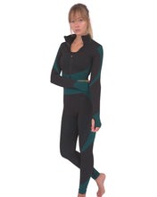 Trois Seamless Sports Bra - Black with Teal Blue