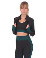 Trois Seamless Sports Jacket - Black with Teal Blue