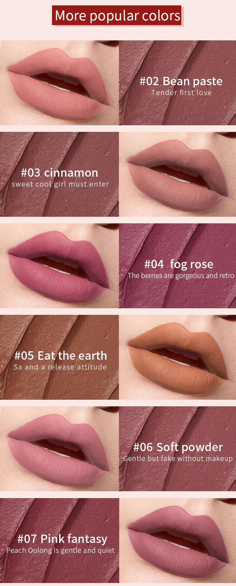 PUDAIER® Air Matte Lip Color - Color #02 Bean Paste